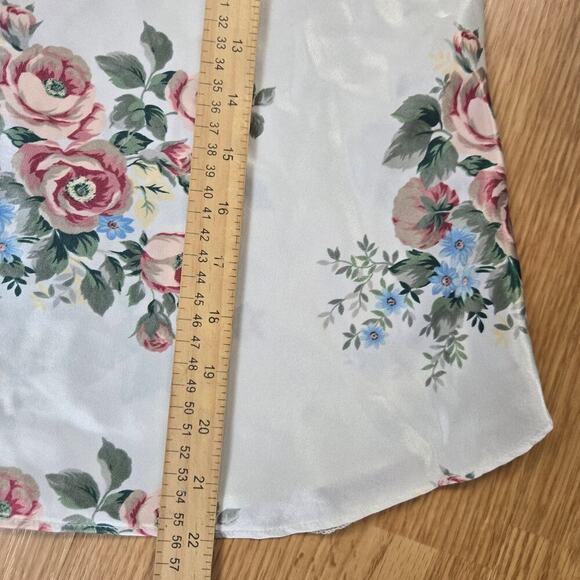 Vintage Kathryn Womens Floral Satin Cami Top Size L Coquette Cottage Boho Fairy - Picture 8 of 8